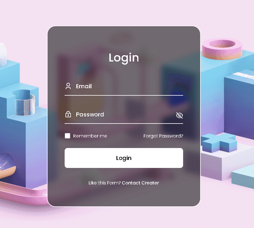 UI login form with View password functionalities and gif animated Background
