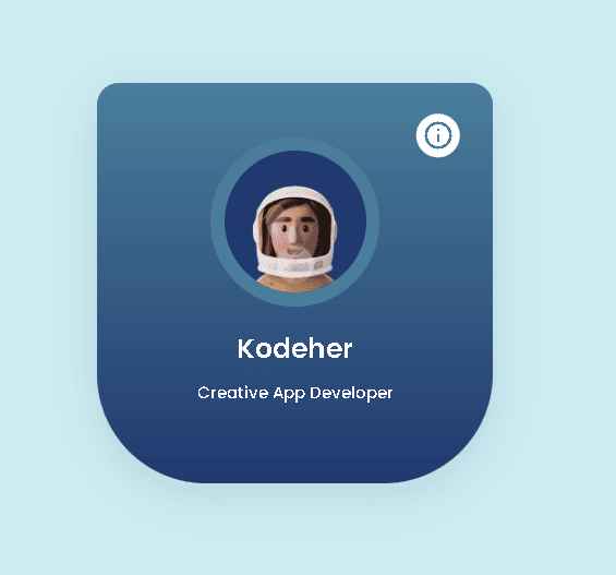 a UI profile card that visually displays a user's profile information
