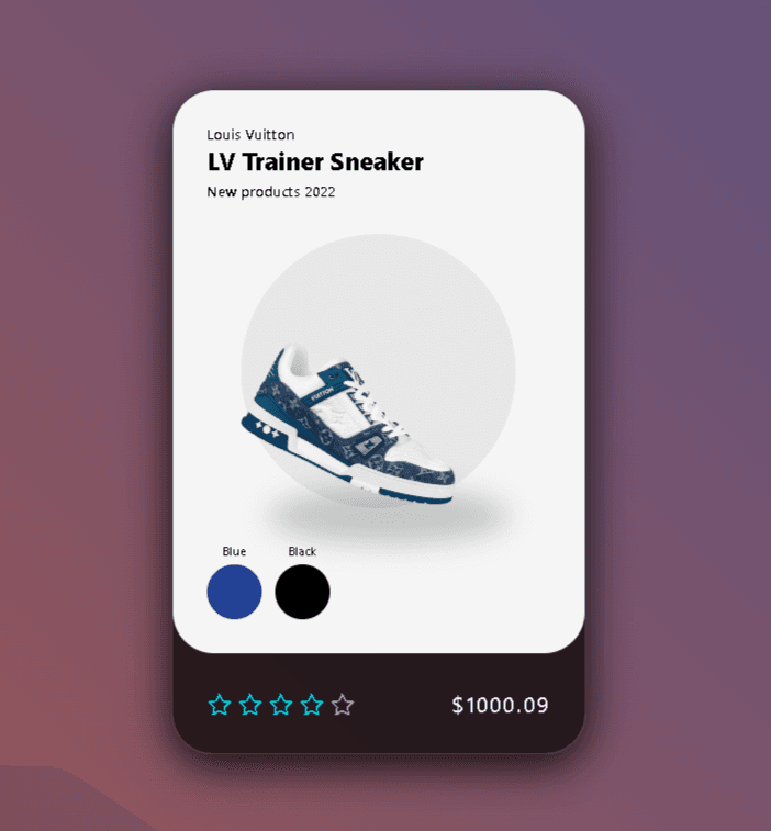 Only CSS product card with smoth color transition