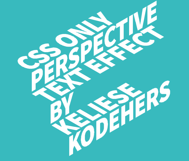 Only CSS perspective text design that changes on percpective